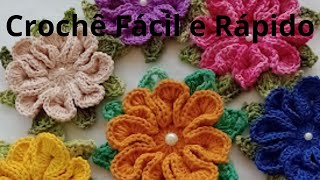 Faça você mesmo flor real de crochê para aplicação passo a passo # 5