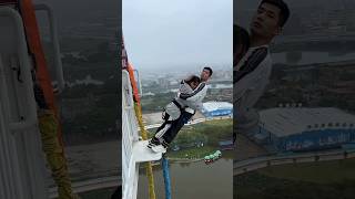 bungee jumping couple ❤️😘😍 #shorts #short #viral #youtubeshorts #adventure #trending #shortvideo
