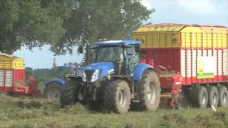 fendt con andanatore roc new holland t7 250/270 con carri pottinger fendt 926 con krone zx 2016