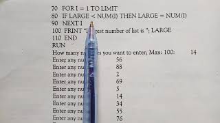 10 Computer DIM Statement , 1-D Array