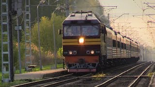 [ЛДз] Тепловоз ТЭП70-0250 на о.п. Саулкалне / [LDz] TEP70-0250 passing Saulkalne stop