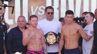 Pesaje oficial: Canelo Álvarez 174.4 libras Dmitry Bivol 174.6. ¡Mañana hay guerra!