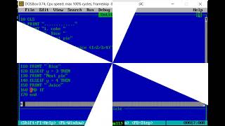 QBasic program to display menu of a resturant