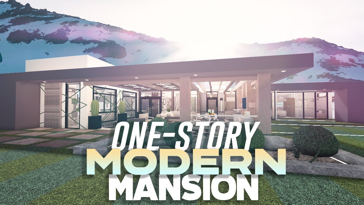 One-Story Modern Mansion (No Large Plot) • Bloxburg Speed Build - YouTube