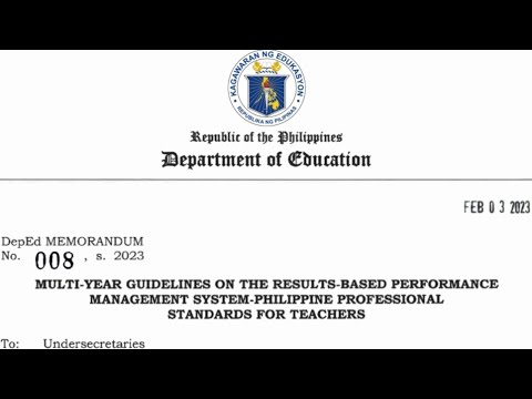 DEPED MEMO NO.008, S.2023 MULTI-YEAR GUIDELINES ON THE RPMS-PPST ...