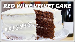 🍷 Red Wine Chocolate Velvet Cake Recipe