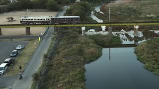 ことでん レトロ電車 ラストラン復路 土器川橋梁 2021年11月3日