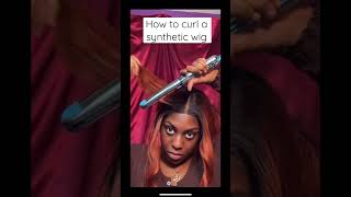 How to curl a synthetic wig 👩🏾‍🦰 Outre Melted Hairline Lace Front Wig “Natalia”