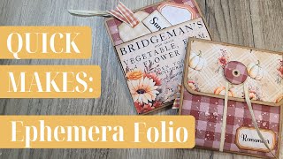 Easy Mini Ephemera Folio Tutorial; #junkjournal #papercraft