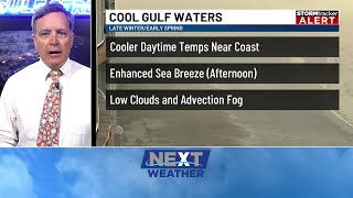 How cold Gulf waters shape our late winter and early spring weather