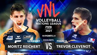 Moritz Reichert vs Trevor Clevenot | Germany vs France | VNL 2021 | Highlights