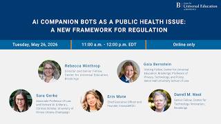 AI companion bots as a public health issue: A new framework for regulation