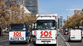 Transportistas se concentran en Madrid ante la \