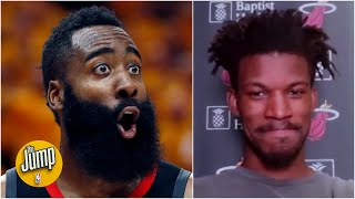 Jimmy Butler explains why he liked an IG post about James Harden's new trade preferences | The Jump