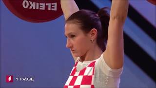 Marina Marković (55 kg) Clean \u0026 Jerk 75 kg - 2019 European Weightlifting Championships