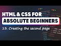 HTML & CSS for Absolute Beginners: Creating a second page
