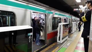 なんとなく電車：東京メトロ渋谷駅：東急田園都市線・東京メトロ半蔵門線・東武線直通急行久喜行き発車光景