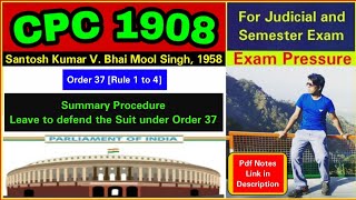 Santosh Kumar V. Bhai Mool Singh 1958, CPC, Summary Suit ( Law Faculty , DU )