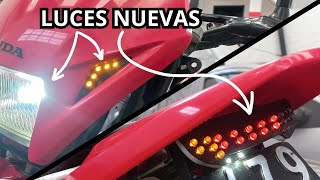 Instalando LUCES nuevas LEDs, PORTAPATENTE rebatible Y GIROS en mascara HONDA XR 250 tornado.