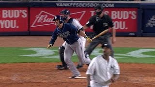 TB@NYY: Longoria doubles on a liner to right