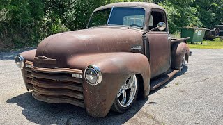 SOLD 1950 Chevy 3100 Slammed Bagged Swapped LS Powered Air ride Patina Shop Trk @gatewayautosource