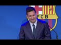 La rueda de prensa de despedida del Barça de Leo Messi al completo