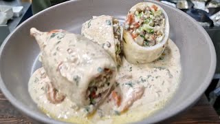 Фаршированный кальмар овощами / лучший рецепт