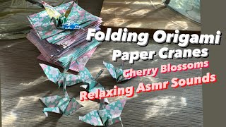 Fold Asmr Origami Paper Cranes Cherry Blossoms Relaxing Sounds