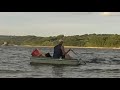 Overnight trip on TINY boat! (Single-oar sculling)