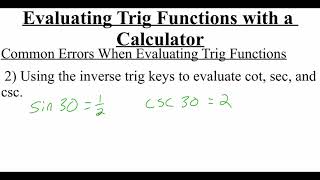 4.2.3 Evaluating Trigonometric Functions with a Calculator
