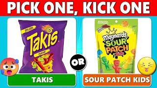 Pick One, Kick One... Spicy VS Sour 🌶️🍋 (JUNK FOOD)