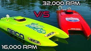 Stock Electronics V/s Upgraded Electronics with Prop Changes Proboat Blackjack 24, Miss Geico 24