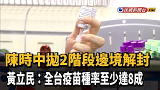 陳時中拋2階段邊境解封 黃立民：疫苗種率至少8成－民視新聞