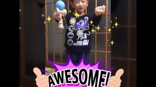 【特技】小学１年 けん玉の技 うぐいすの谷渡り Kendama