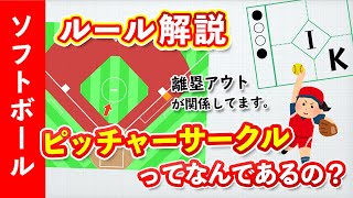 【ソフトボールのルール】 ピッチャーサークルってなんのため？〜 離塁アウトが関係してます〜 ［20秒ルールも解説］