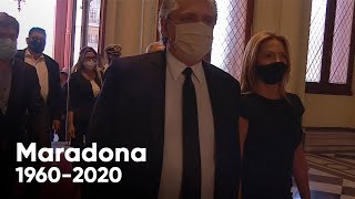 El velatorio de Diego Maradona: Alberto Fernández le da el último adiós al Diez