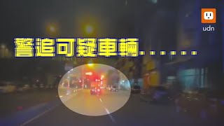 台中警車追可疑車自撞號誌桿 2警和1民防受傷