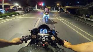 EP.530-1 Road in Bangkok Night from Giant Swing to Donmuang 4K with Ducati Panigale V4 SC Exhaust.