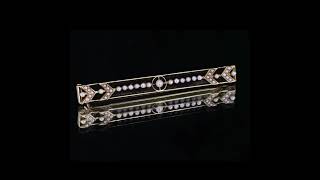 Vintage 14K Yellow Gold Pin/Brooch/Tie Bar with Pearls