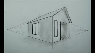 architectural how to draw in 2 point perspective for beginners - a simple modern house