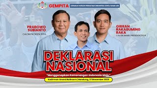 LIVE - Deklarasi Nasional Gempita Prabowo-Gibran 'Genapkan Kemenangan Indonesia Maju'