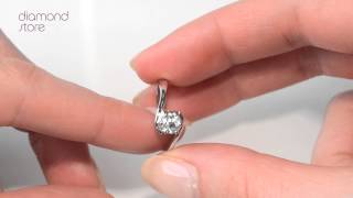 UT20 72JU3Y - Gorgeous Certified 0.50CT Leah 18K White Gold Engagement Ring H/SI1