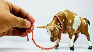 Clay Sculpting : How to make wild animals with clay ,Bull making with clay,clay modelling