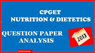 Cpget Nutrition \u0026 Dietetics previous year paper