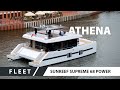 Sunreef Supreme 68 Power Catamaran Athena on the Motlawa River  in Gdansk, Poland