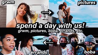 vlog: spend a day with us! grwm, boba, taking pictures, errands etc | Azlia Williams