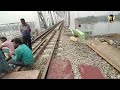 নসিপুর রেল ব্রিজে গার্ড রেল ফিটিংস কতদূর nasipur azimganj rail construction latest update