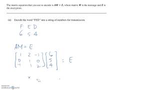 Example: Encryption with Matrices #1