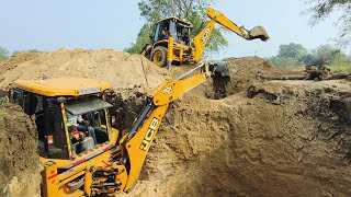 आज  तो अपना मशीन कुएमे उतार दिया 🥵 [jcb 3dx & 3dx plus day 3 ] gj 34 tractors nirmal rtw!!