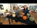 Set of 2 Illuminated Starry Night Glass Pumpkins by Valerie on QVC